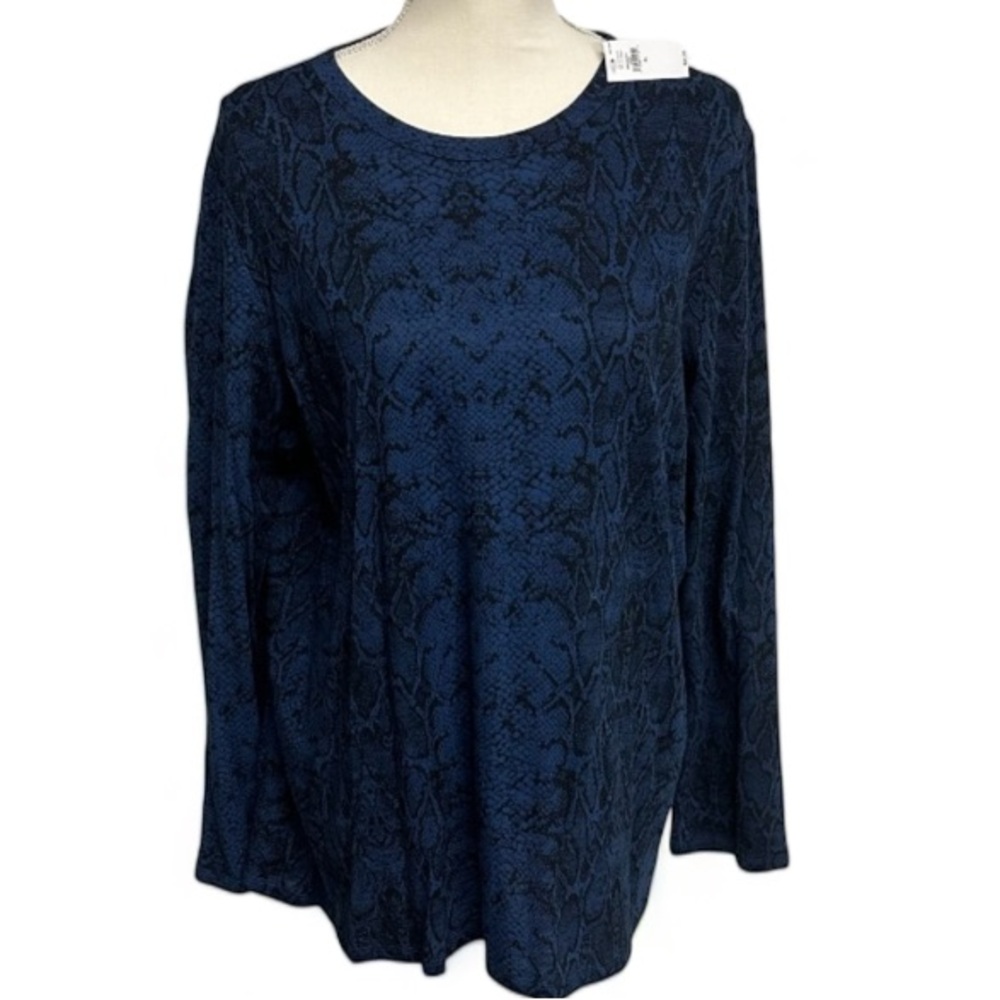 Banana Republic Snakeskin Long Sleeve Malibu Tee Shirt Ladies Size XL NWT